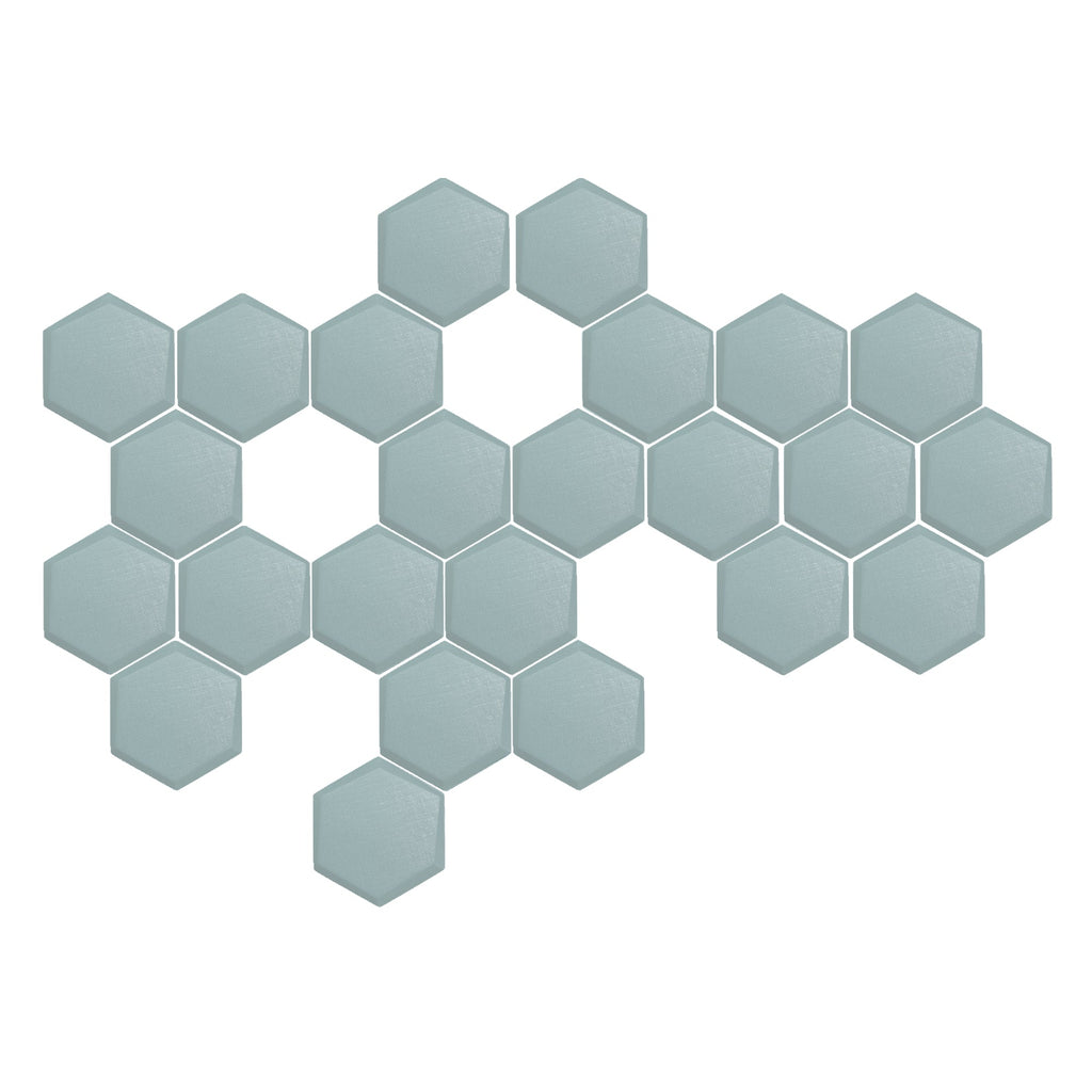 Arrowzoom 24 Pcs 3D Hexagon Adhesive Sound Absorbing Panels - KK1330 Sky Blue / 2 cm