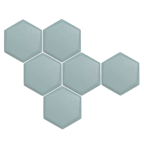 Arrowzoom 6 Pcs 3D Hexagon Adhesive Sound Absorbing Panels - KK1330 Sky Blue / 2 cm