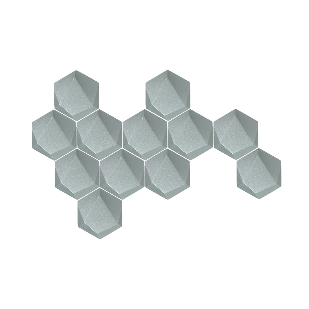 Arrowzoom 12 Pcs 3D Hexagon Adhesive Sound Absorbing Panels - KK1330 Sky Blue / 3 cm