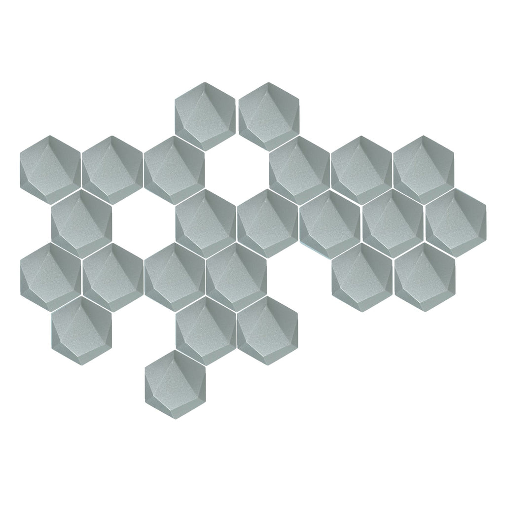 Arrowzoom 24 Pcs 3D Hexagon Adhesive Sound Absorbing Panels - KK1330 Sky Blue / 3 cm