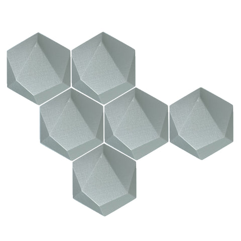 Arrowzoom 6 Pcs 3D Hexagon Adhesive Sound Absorbing Panels - KK1330 Sky Blue / 3 cm