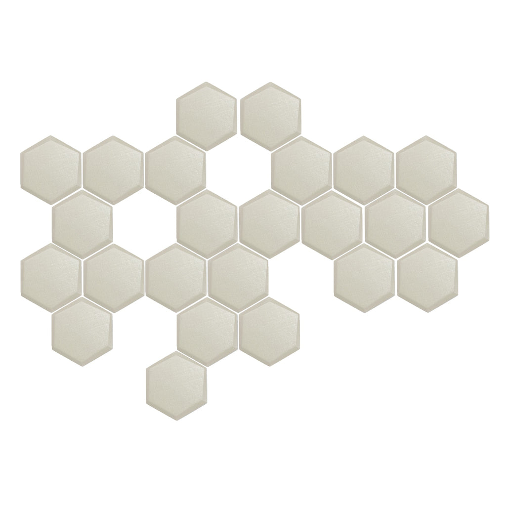 Arrowzoom 24 Pcs 3D Hexagon Adhesive Sound Absorbing Panels - KK1330 White / 2 cm