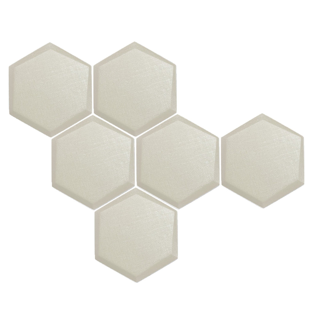 Arrowzoom 6 Pcs 3D Hexagon Adhesive Sound Absorbing Panels - KK1330 White / 2 cm