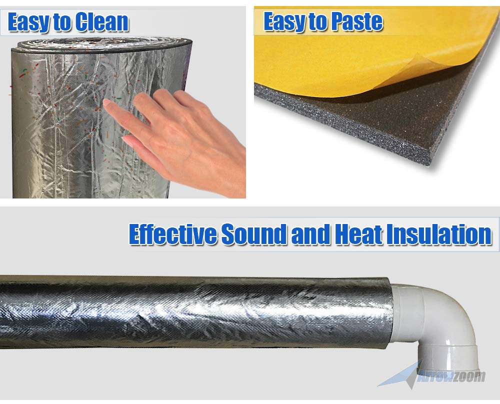 Aluminum Foil Foam Pipe Insulation, Waterproof/ Fireproof Insulation Pipe  with Self Adhesive Application , ID 3/4 1 1-1/2 2 2-1/2 3 4 5 6