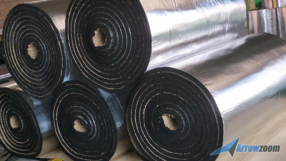 Aluminum foil Insulation Cotton, self-Adhesive roof Fireproof Insulation  Material, Rubber Plastic Insulation Board Thickness 1/5 2/5 3/5 7/9 1