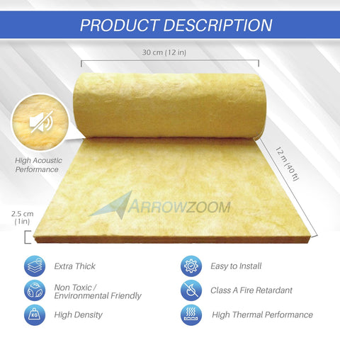 Arrowzoom Acoustic Mineral Wool Thermal Insulation and Room Soundproofing Fiber Waterproof Isolation Roll - KK1157 Mineral Wool
