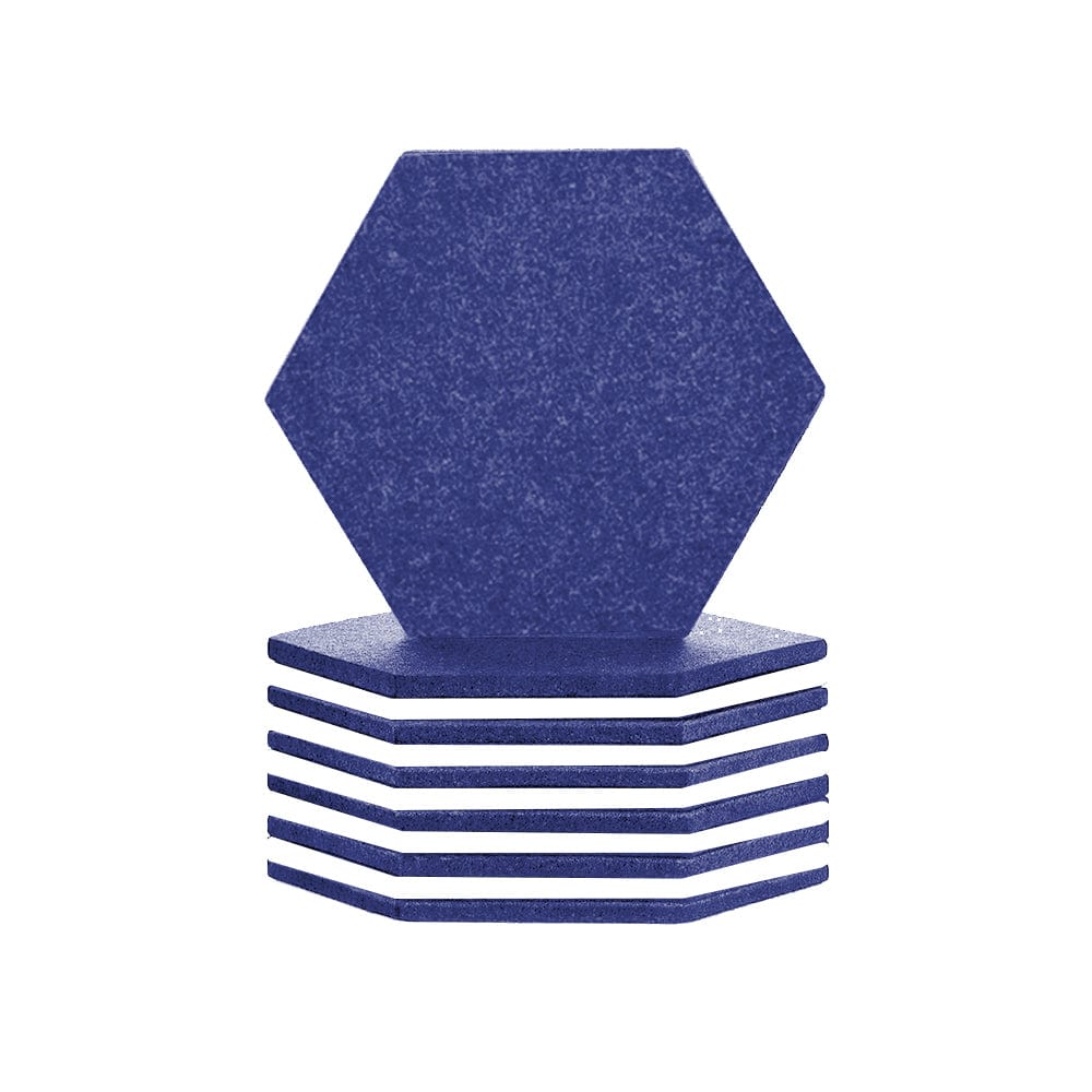 Arrowzoom Hexagon Felt Sound Absorbing Wall Panel - Blue and White  - KK1224 12 pieces - 17 x 20 x 1cm / 6.7 x 7.8 x 0.4 in / Blue and White