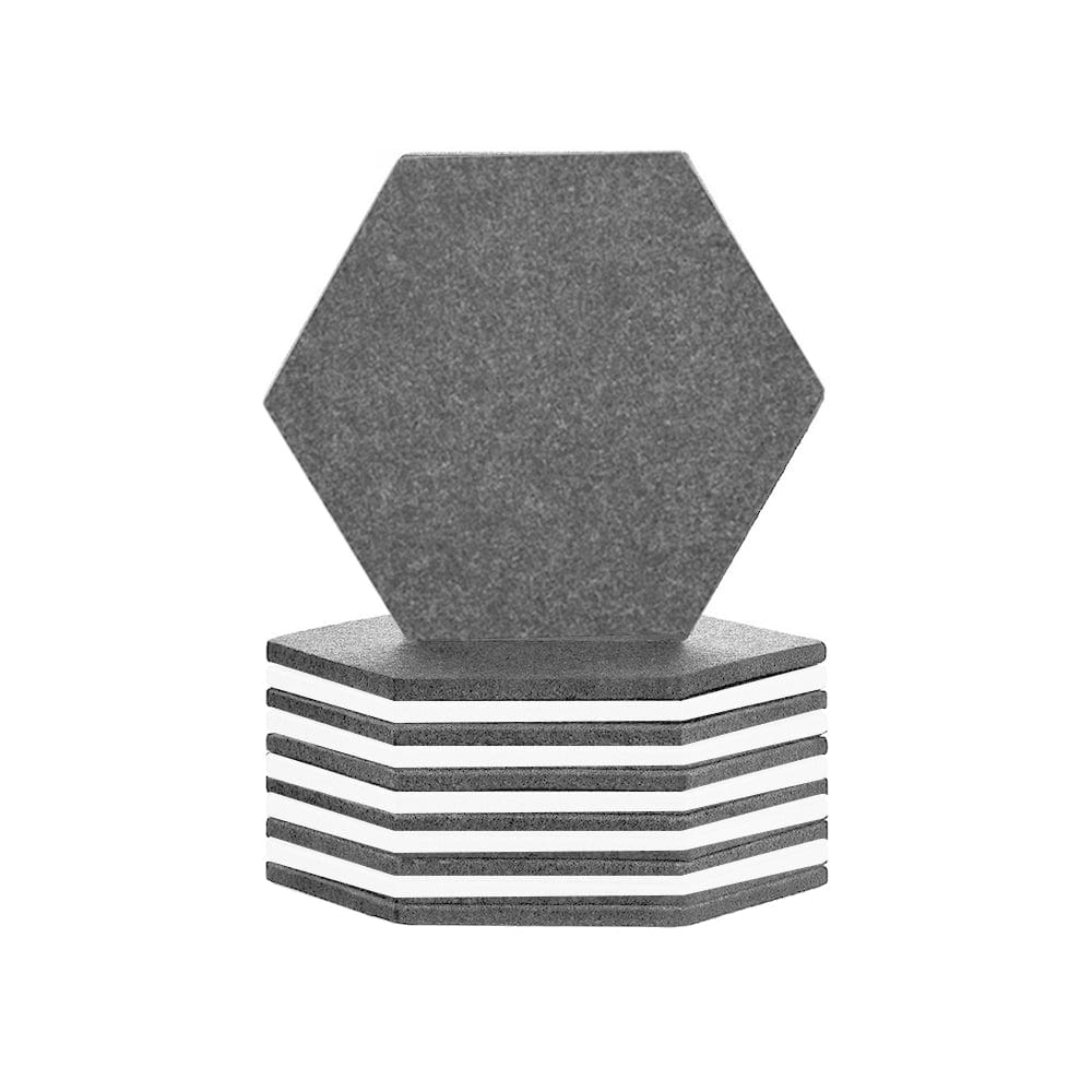 Arrowzoom Hexagon Felt Sound Absorbing Wall Panel - Gray and White - KK1224 12 pieces - 17 x 20 x 1cm / 6.7 x 7.8 x 0.4 in / Gray and White