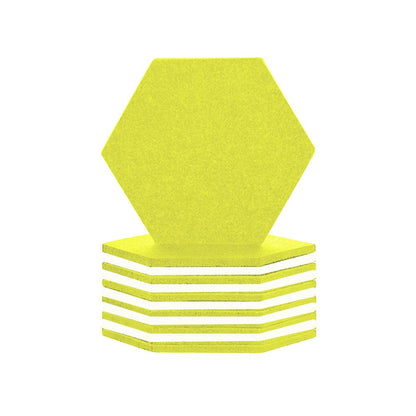 Arrowzoom Hexagon Felt Sound Absorbing Wall Panel - Yellow and White - KK1224 12 pieces - 17 x 20 x 1cm / Yellow and White