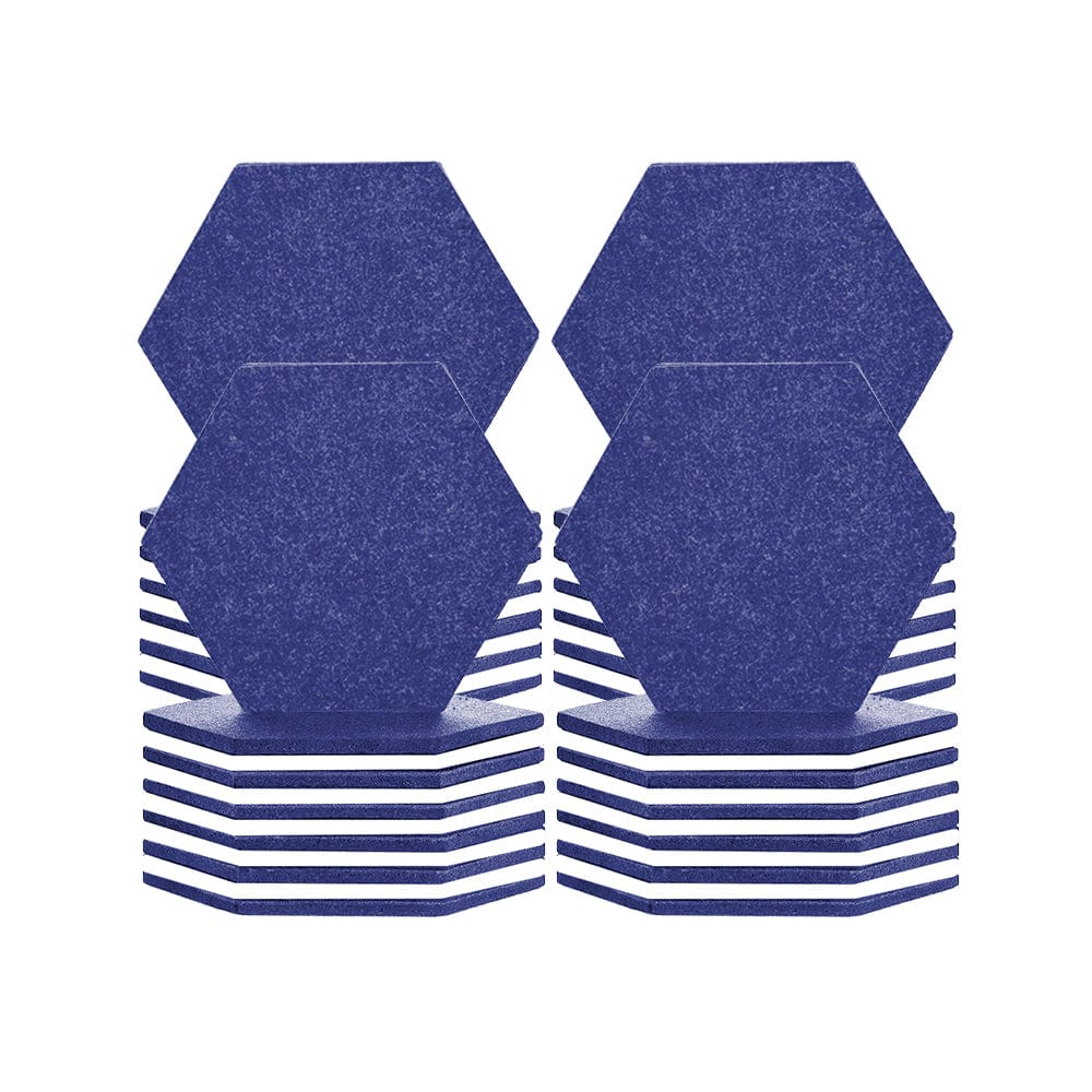 Arrowzoom Hexagon Felt Sound Absorbing Wall Panel - Blue and White  - KK1224 48 pieces - 17 x 20 x 1cm / 6.7 x 7.8 x 0.4 in / Blue and White