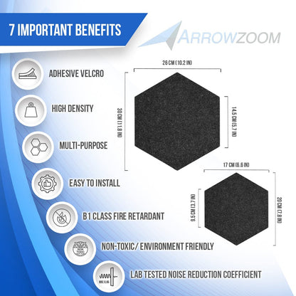 Arrowzoom Hexagon Felt Sound Absorbing Wall Panel - Blue and White  - KK1224