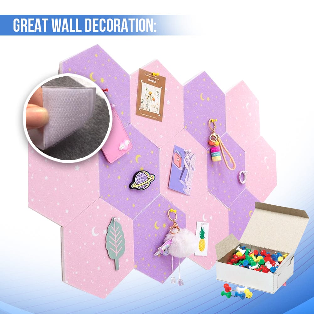 Arrowzoom Hexagon Felt Sound Absorbing Wall Panel - Starry Art - KK1231