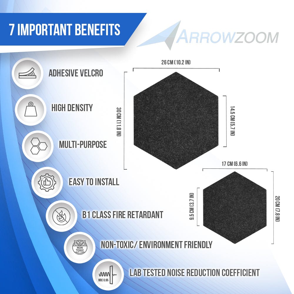 Arrowzoom Hexagon Felt Sound Absorbing Wall Panel - Yellow and White - KK1224