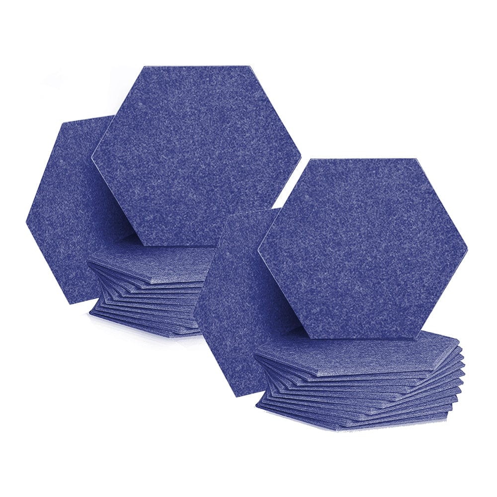 Arrowzoom Hexagon Felt Sound Absorbing Wall Panel - Solid Color - KK1224 Blue / 24 pieces - 26 x 30 x 1cm