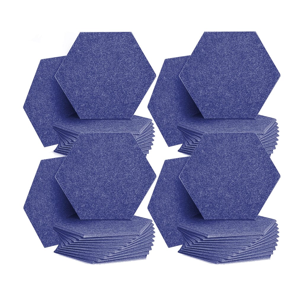 Arrowzoom Hexagon Felt Sound Absorbing Wall Panel - Solid Color - KK1224 Blue / 48 pieces - 26 x 30 x 1cm
