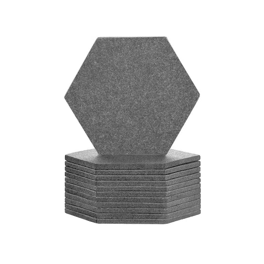 Arrowzoom Hexagon Felt Sound Absorbing Wall Panel - Solid Color - KK1224 Gray / 12 pieces - 17 x 20 x 1cm
