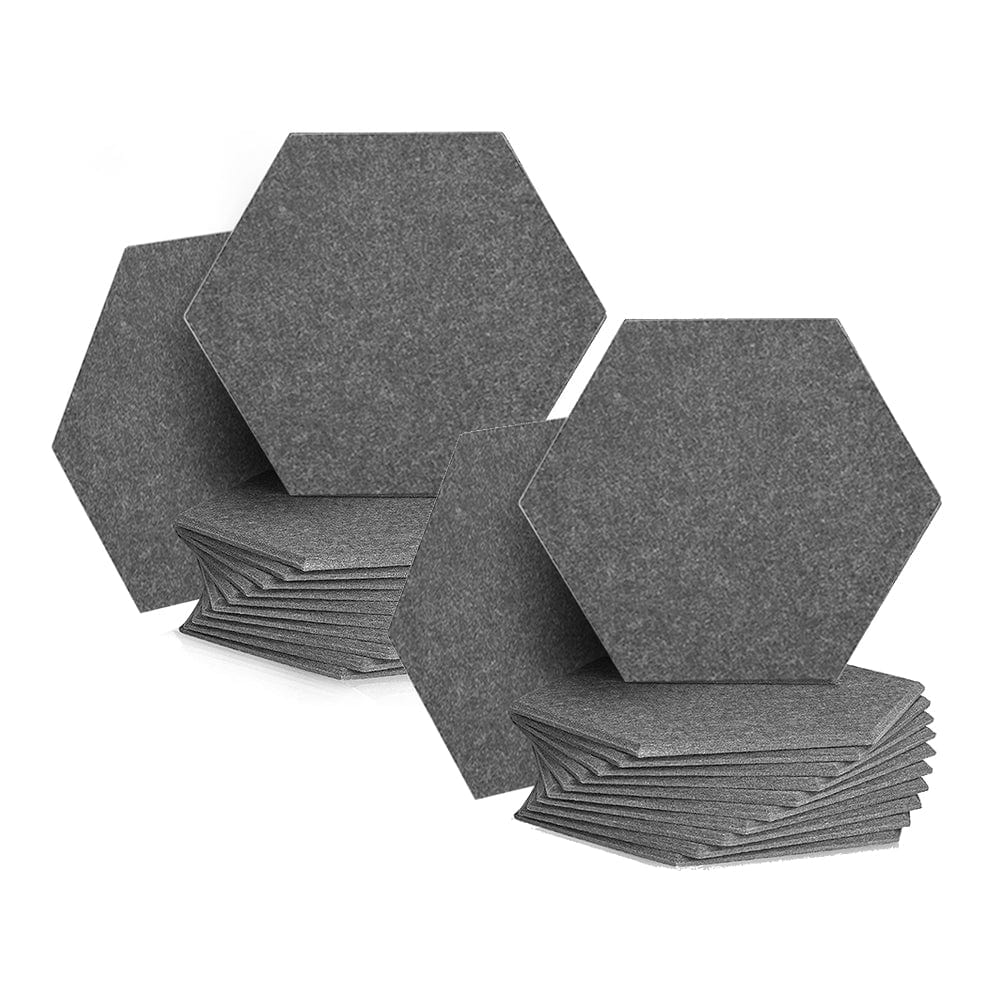 Arrowzoom Hexagon Felt Sound Absorbing Wall Panel - Solid Color - KK1224 Gray / 24 pieces - 26 x 30 x 1cm