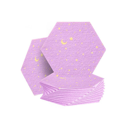 Arrowzoom Hexagon Felt Sound Absorbing Wall Panel - Starry Art - KK1231 Lavender / 12 pieces - 26 x 30 x 1cm / 10.2 x 11.8 x 0.4 in