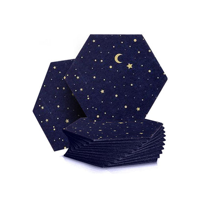 Arrowzoom Hexagon Felt Sound Absorbing Wall Panel - Starry Art - KK1231 Navy Blue / 12 pieces - 26 x 30 x 1cm / 10.2 x 11.8 x 0.4 in