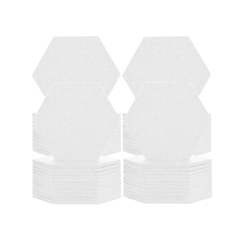 Arrowzoom Hexagon Felt Sound Absorbing Wall Panel - Solid Color - KK1224 White / 48 pieces - 17 x 20 x 1cm