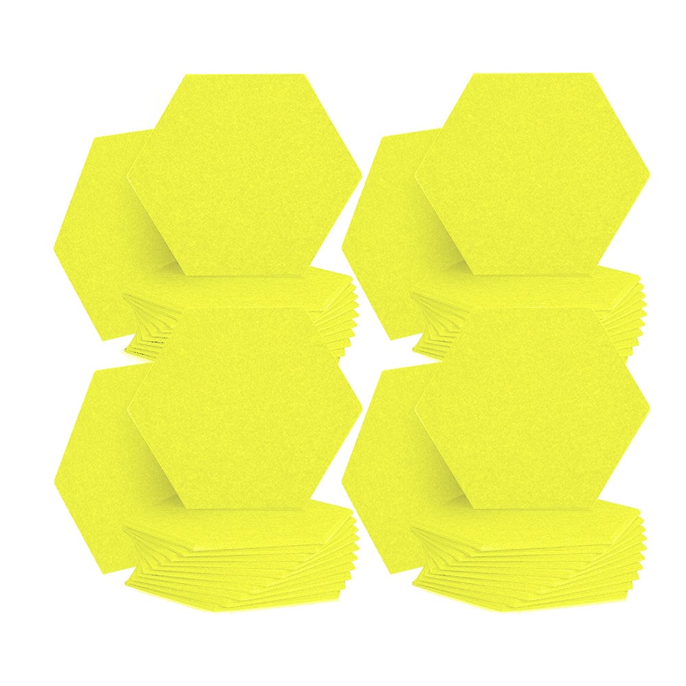 Arrowzoom Hexagon Felt Sound Absorbing Wall Panel - Solid Color - KK1224 Yellow / 48 pieces - 26 x 30 x 1cm