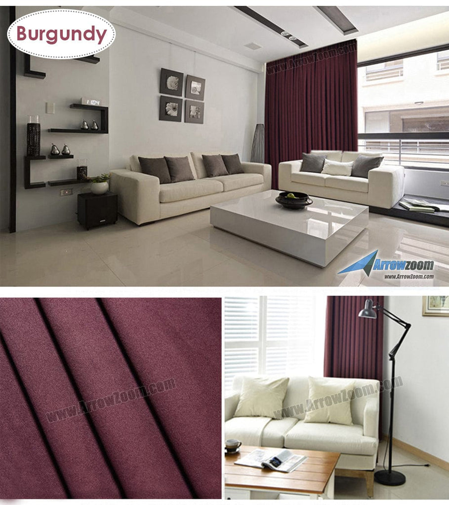 Arrowzoom 99.9% Soundproof Black Out Curtain - Thermal Insulation and Room Darkening - KK1145 Burgundy / 1.3 X 1.8 M ( 51.2 X 90.9 in)