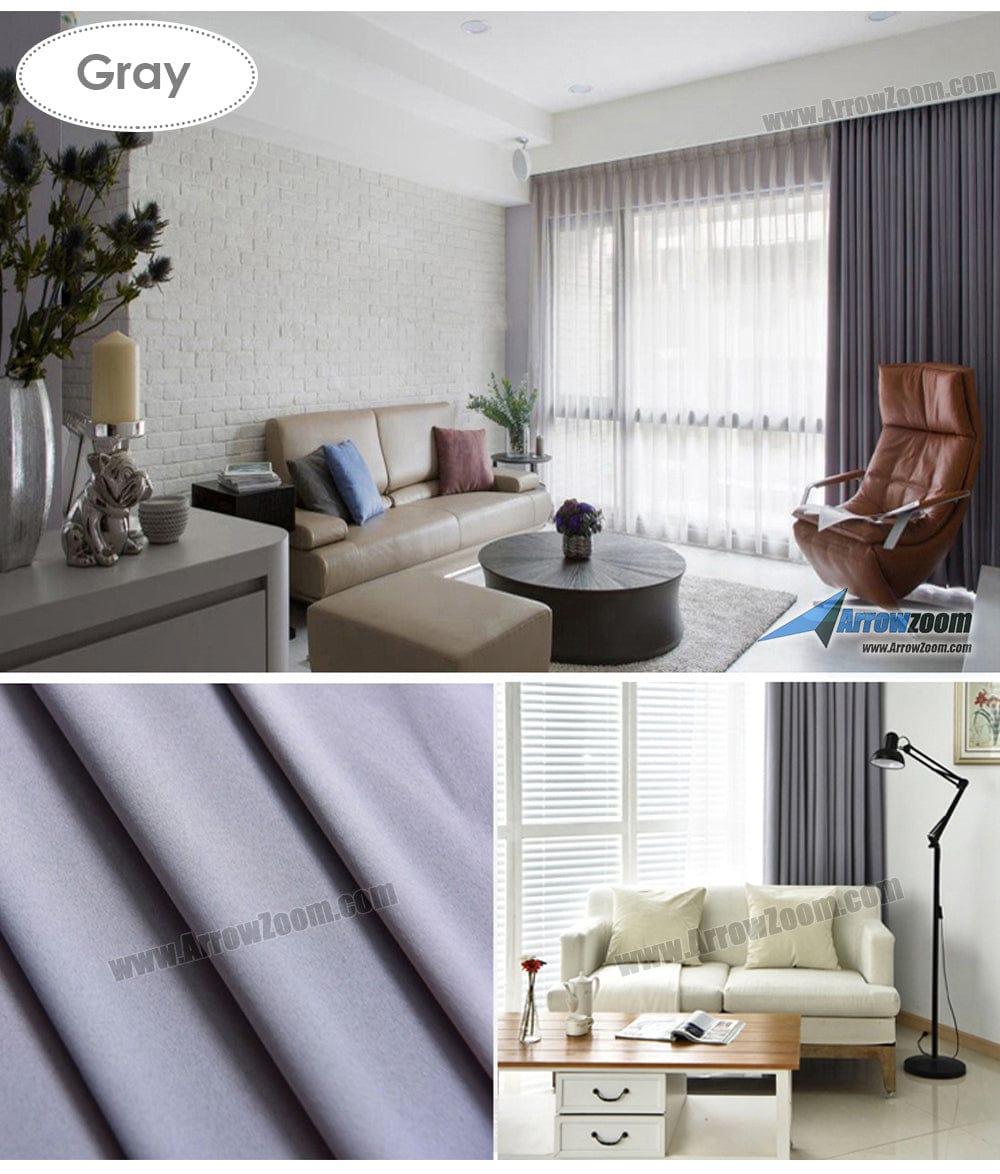 Arrowzoom 99.9% Soundproof Black Out Curtain - Thermal Insulation and Room Darkening - KK1145 Gray / 1.3 X 1.8 M ( 51.2 X 90.9 in)