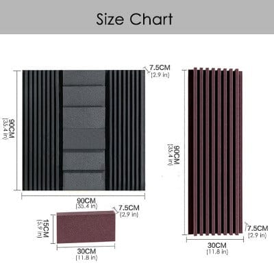 Arrowzoom Soundproof Panel - Wall Set Sound Absorption Kit 1 Pc - 2 Colors - KK1050