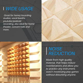 New Pyramid Acoustic Wood Diffuser KK1099 | Sound Absorb | Arrowzoom ...