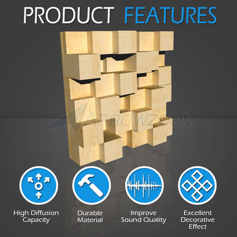 Arrowzoom™ Quadratic Skyline Wooden Sound Diffuser KK1204 | Sound ...