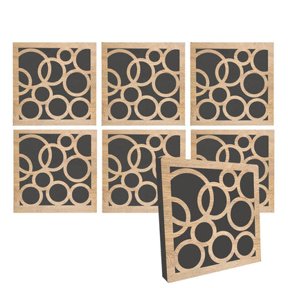 Arrowzoom™ Diffuse PRO Orbit Acoustic Wooden Panel - KK1307 6 Pcs - 29 x 29 x 5 cm /11.5 x 11.5 x 2 in